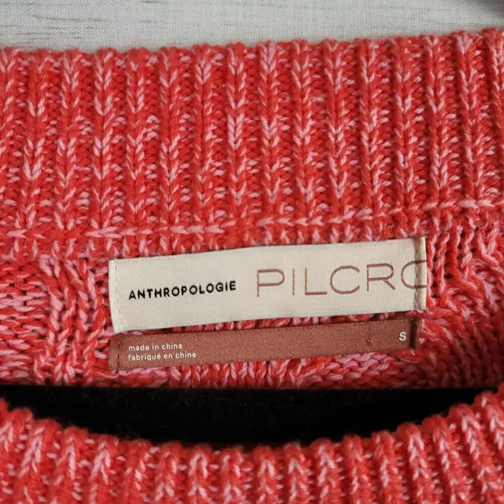 ANTHROPOLOGIE PILCRO JASMINE MIXED CABLE KNIT TUNIC SWEATER, SZ SMALL